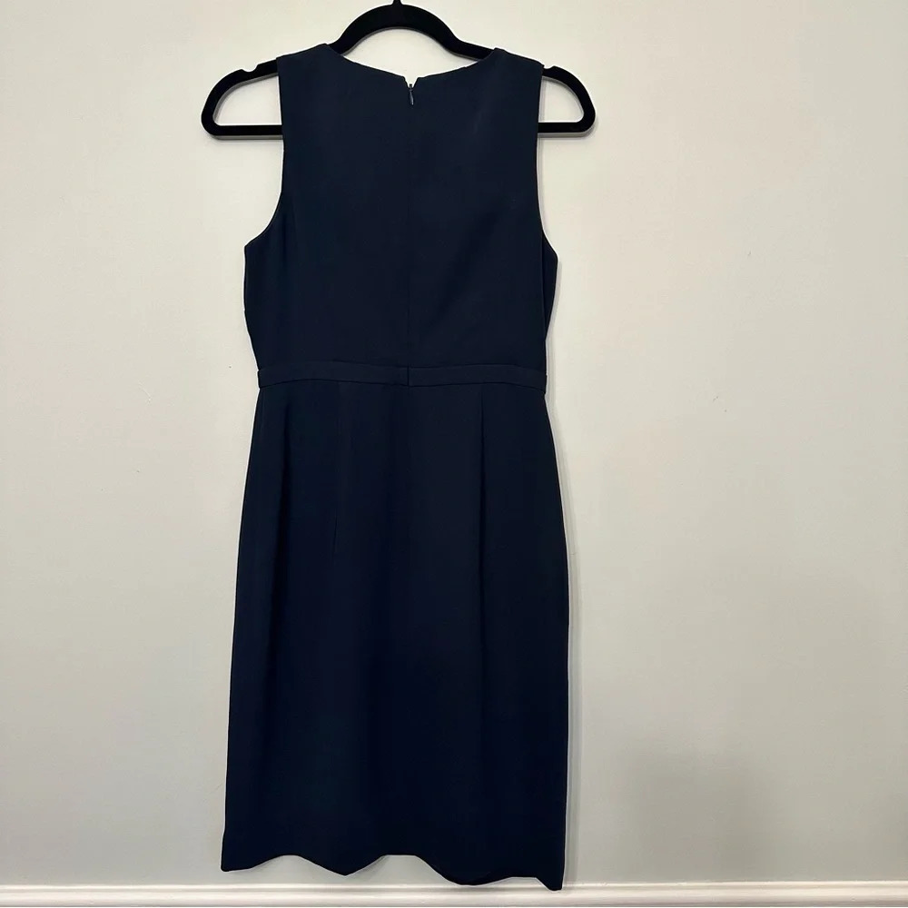 J Crew Women’s Scalloped V Neck Navy Blue Dress Size 2 - Picture 7 of 7